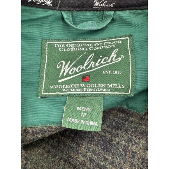 Woolrich Mens Outdoor Wool Jacket M Green Made In China - Picture 6 of 8